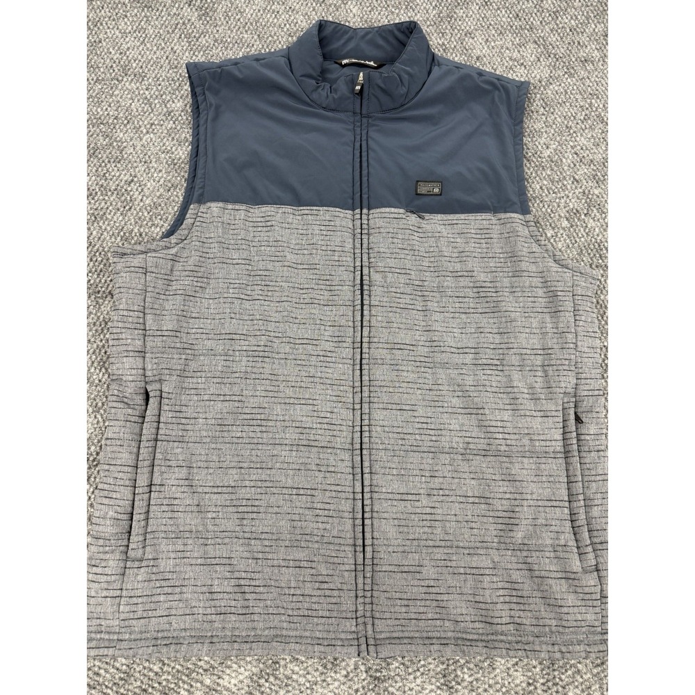 Travis Mathew Northern Vest Men's XL Blue Gray Golf Performance Outdoor Jacket